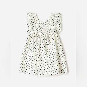 Pink Chicken Marcelline Dress White Black Stars Ruffle Sleeves Cotton 8